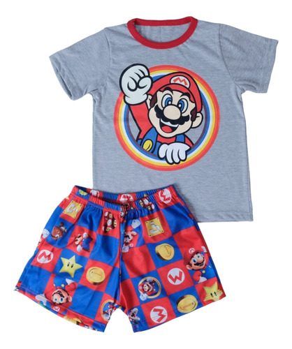 Pijama Mario Bros Niños Algodón Premium
