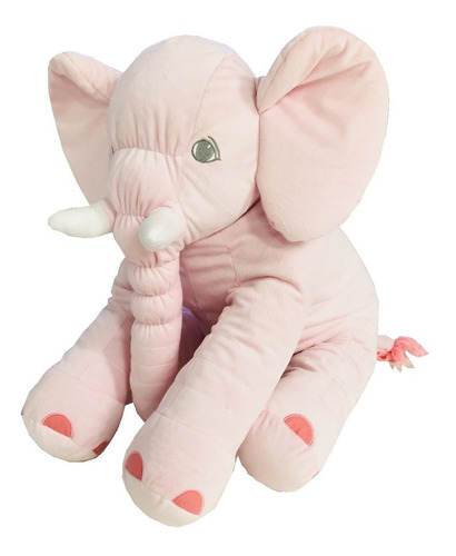 Almofada Elefante De Pelúcia - Rosa Bebê 40cm Pronta Entrega