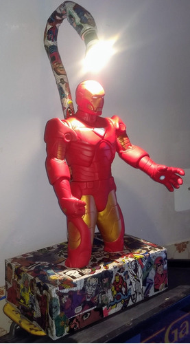 Luminária Abajur Boneco Homem De Ferro Iron Man Hq Coleção