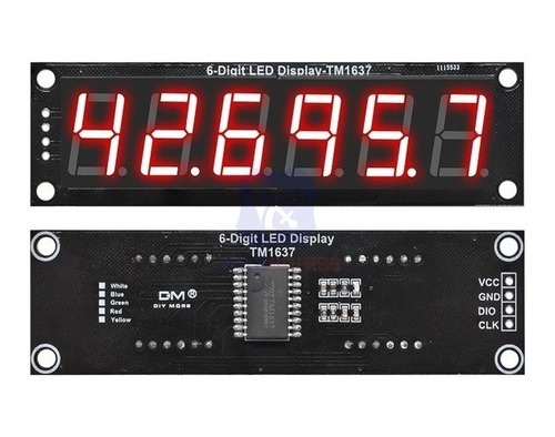 Módulo Display 7 Segmentos 6 Dígitos Tm1637 Relógio Arduino