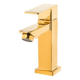 Torneira De Banheiro Lavabo Luxo Metal Moderna Dourada 