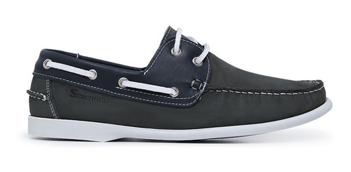 Mocassim Dock Side Masculino Azul Couro Viena Schiareli 606