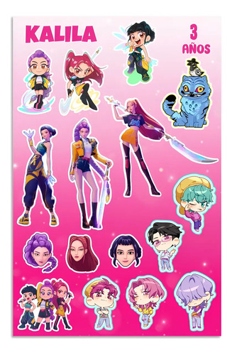 8 Planillas De Stickers Personalizados Para Fiesta Personaje