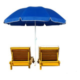 Quitasol 2.4m Plegable Altura Ajustable Playa Piscina 