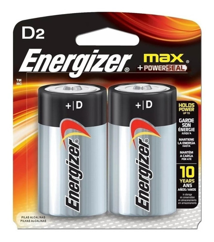 Pila Alcalina Energizer D Grande X 2 En Blister