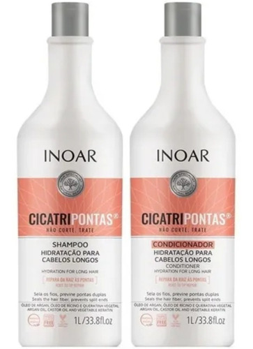 Kit Inoar Cicatripontas Duo Shampoo E Condicionador 1 Litro