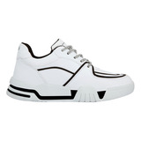 Tenis Casual Choclo Paris Hilton 1255 Blanco Y Negro  Mujer