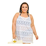 Saida De Praia Plus Size Alcinha Verão Tricot Moda Piscina