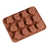 Forma Molde Silicone Corujas Chocolate Resina Sabonete