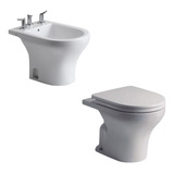 Combo Sanitarios Ferrum Veneto | Inodoro Corto + Bidet 3 Ag