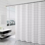 Cortina De Baño Nórdica Tela Impermeable Deco + Ganchos