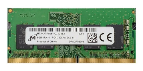 Memoria Ram Micron 8gb 1rx16 3200mhz Mta4atf1g64hz