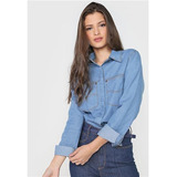 Camisa Jeans Lança Perfume Slim Vintage Azul