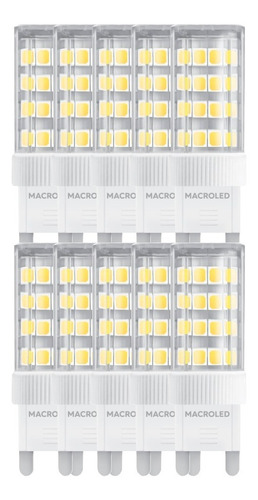 Pack X 10 Led Bipin G9 4.5w Macroled 220v Blanco Cálido