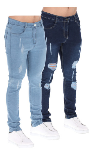 Paquete 2 Jeans Mezclilla Stretch Corte Skinny Para Hombre