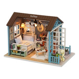 Casita Para Muñecas Casa Diy Con Muebles Led Miniatura Perro