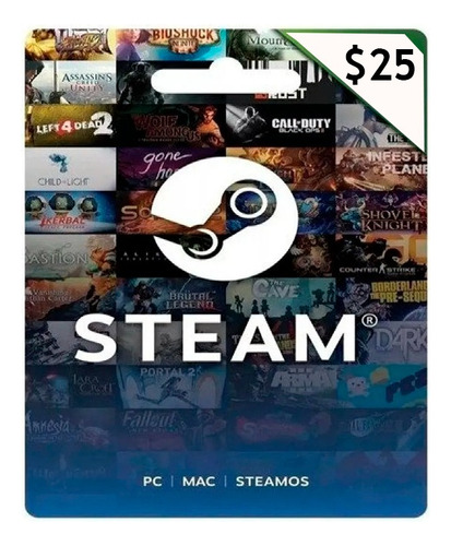 Saldo Steam 25 Dolares // Tarjeta Steam 