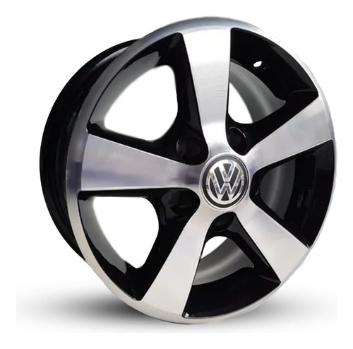 Roda Aro 14 Kombi 5x112 Esportiva Krmai L1/ Unidade Cor Preta Diamante