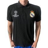 Camiseta Tipo Polo Real Madrid, Champions  Logos Bordados