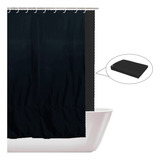 Cortina De Baño Tela 2 Mts Alto Negro Protector Antihongos