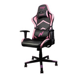 Silla De Escritorio Noga Typhon Kt Gamer Ergonómica  Negra Y Rosa Con Tapizado De Cuero Sintético