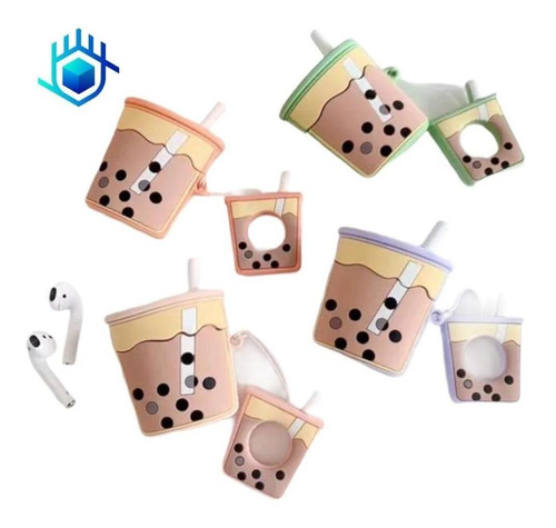 Funda Para AirPods Tapioca Yogurt Bebida Popote Mujer Case