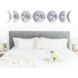 Vinil Decorativo Fases De La Luna Para Pared Mural Sticker Color Azul