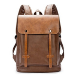 Mochila Retro Multifuncional De Cuero Suave Para Hombre