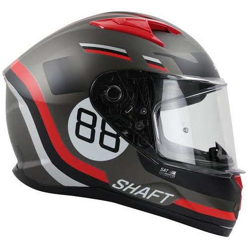 Casco Shaft Sh522 Rojo Gris Mate Kmuz Cerrado Xl