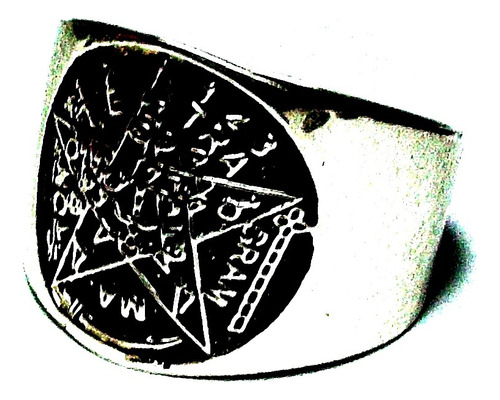 Anillo De Tetragramaton Pentagramas  En Plata.925