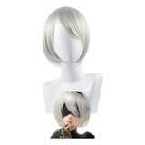 Nier Automata 2b Yorha Cosplay Peluca Corto Pelo 30cm