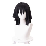 Demon Slayer Iguro Obanai Cosplay Peluca Corto Pelo 40cm