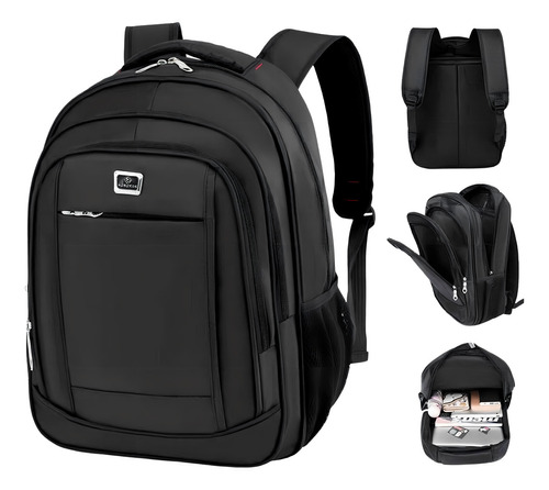 Mochila Masculina Esportiva Notebook Impermeável Reforçada Cor Preto