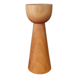 Candelabro Nórdico Madera Torneado Artesanal Decoracion 18cm