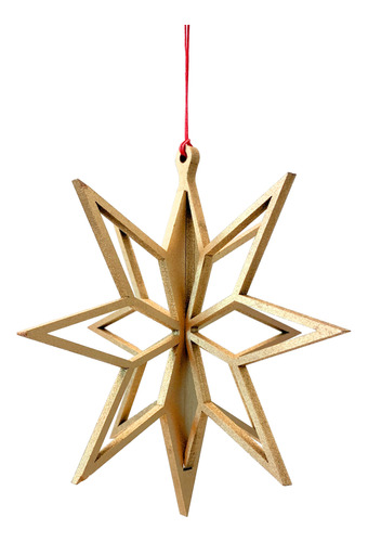 Esfera Navideña De Madera (mdf) Estrella - 15cm / 6 Piezas