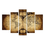 Cuadros Mapamundi Antiguo Planisferio 150x100 Tela Canvas