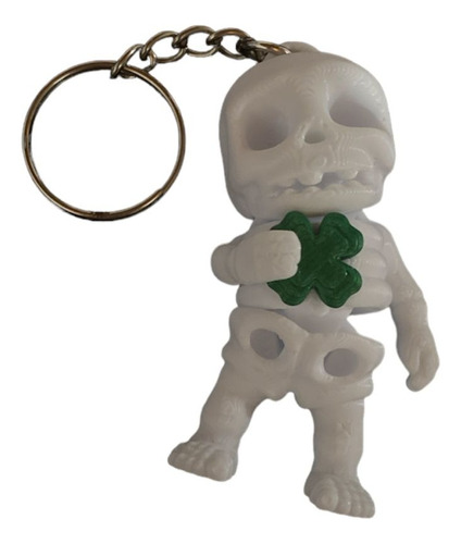 Llavero Esqueleto Articulado Con Trébol - Impresion3d