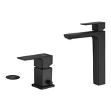 Set Piazza Arq Lavatorio Alto Bidet Negro Mate