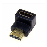 Adaptador Hdmi Hembra A Hdmi Macho Codo 90° Grados V1.4 Oro