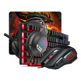 Combo Teclado Semi-mecânico Mouse 3200 Dpi Mouse Pad Headset