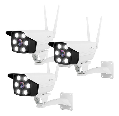 Kit X3 Camaras De Seguridad Exterior Vision Nocturna Full Hd