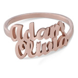 Anillo Personalizado Con Dos Nombres Chapado En Oro Rosa