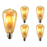 Pack 5 Ampolletas Led Vintage Edison 6w E27