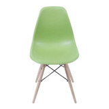 Cadeira De Jantar Boxbit Dkr Eames Base Madera, Estrutura De Cor  Verde, 1 Unidade