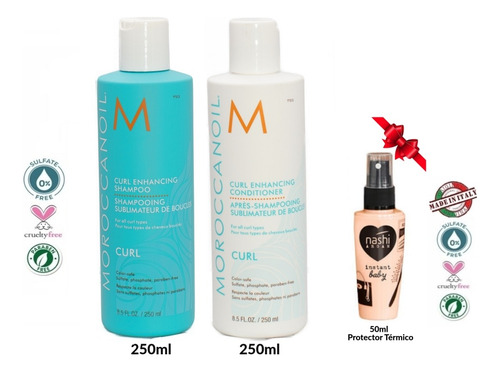 Pack Shampoo Y Acondicionador Rizos Rulos 250ml Moroccanoil