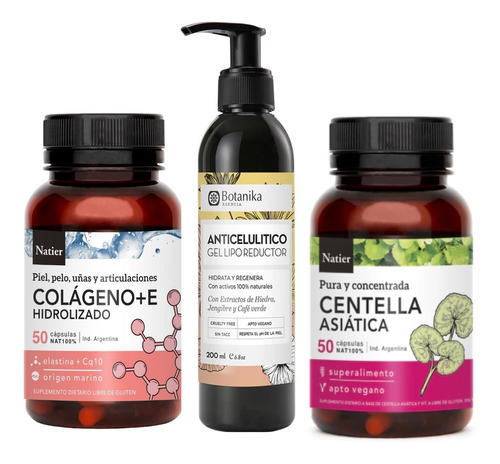 Beauty Plan: Colágeno + Vit E, Gel Anticelulitico Y Centella