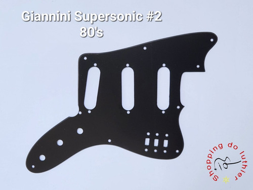 Escudo Guitarra Giannini Supersonic #2 80's Preto