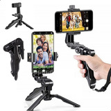 Mini Tripe Mesa Pistola Grip Mao Celular Camera + Adaptador