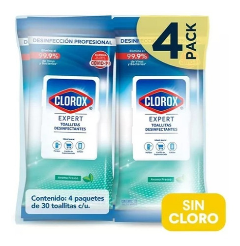 Clorox Expert Toallitas Desinfectantes 4 Pack