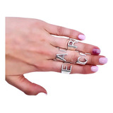 Anillo Iniciales Letras Plata 925 - Taggershop